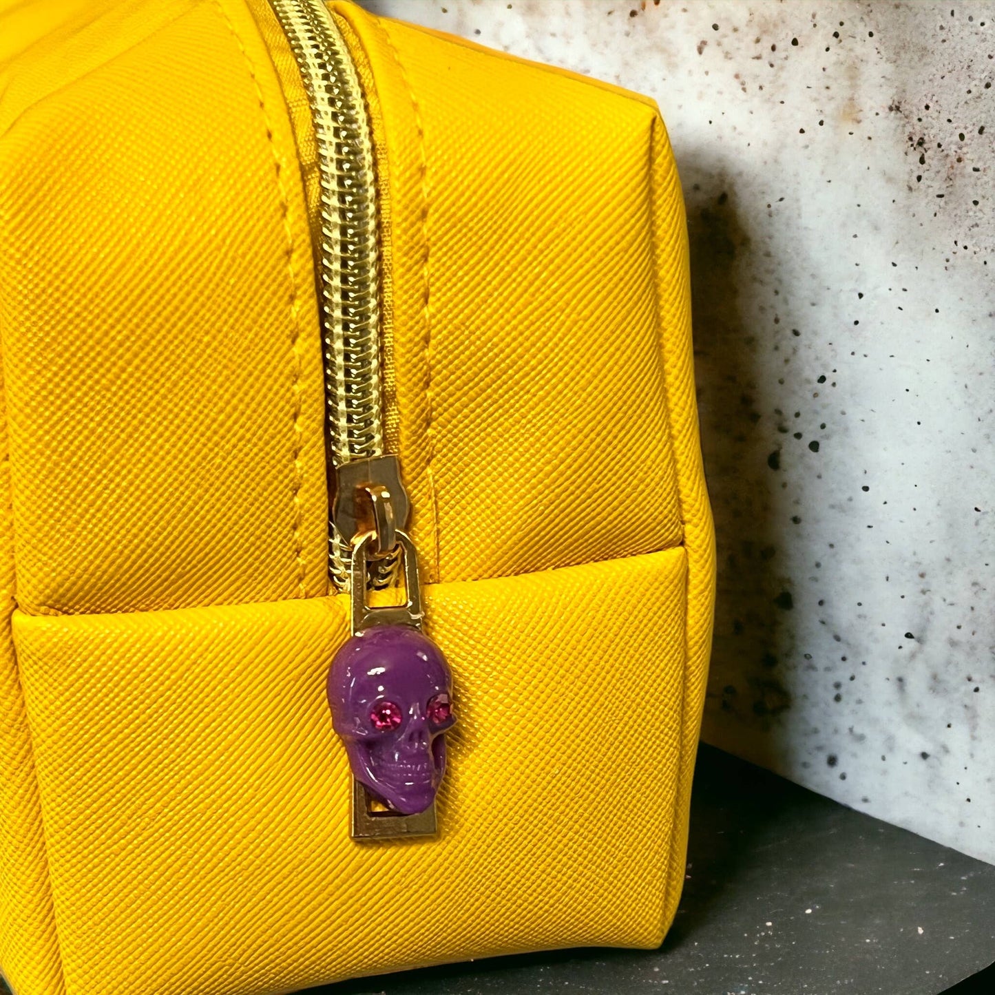 Crystal 💎 Cameo Skull 💀 Vinyl Cosmetic Bag
