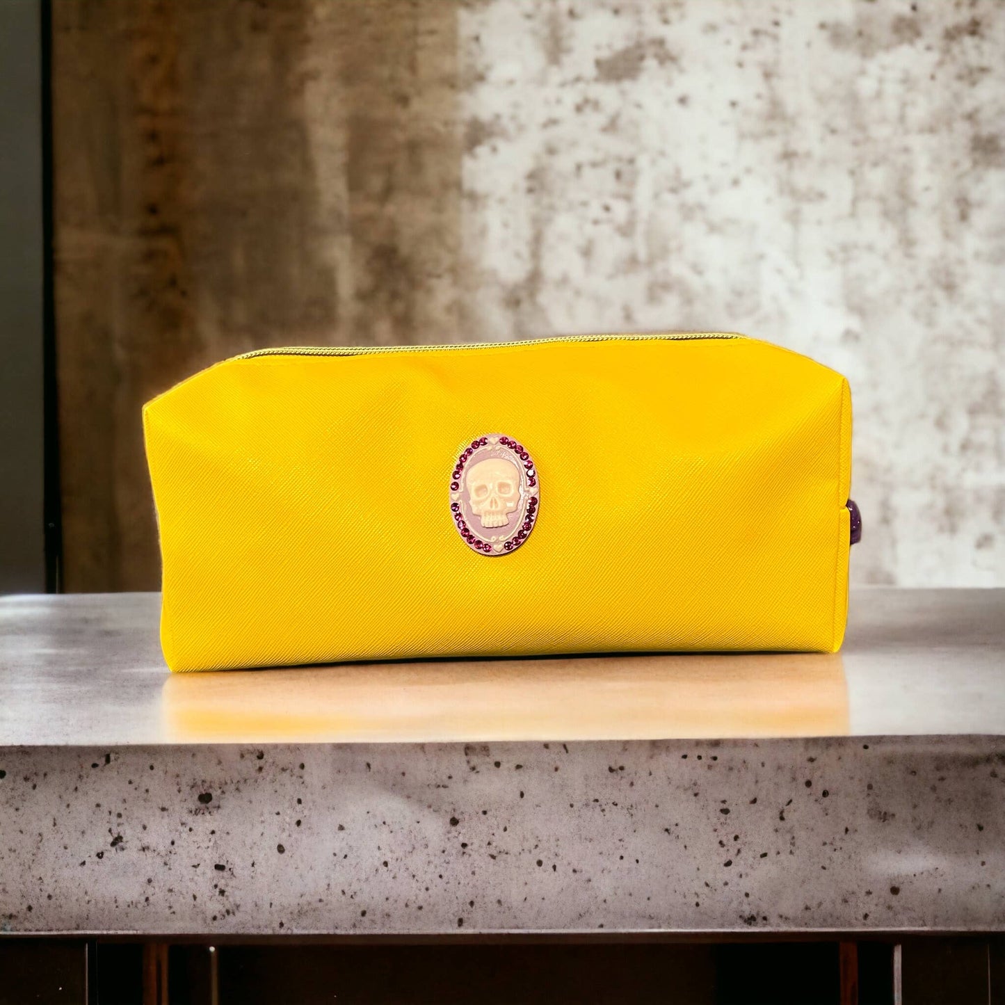 Crystal 💎 Cameo Skull 💀 Vinyl Cosmetic Bag