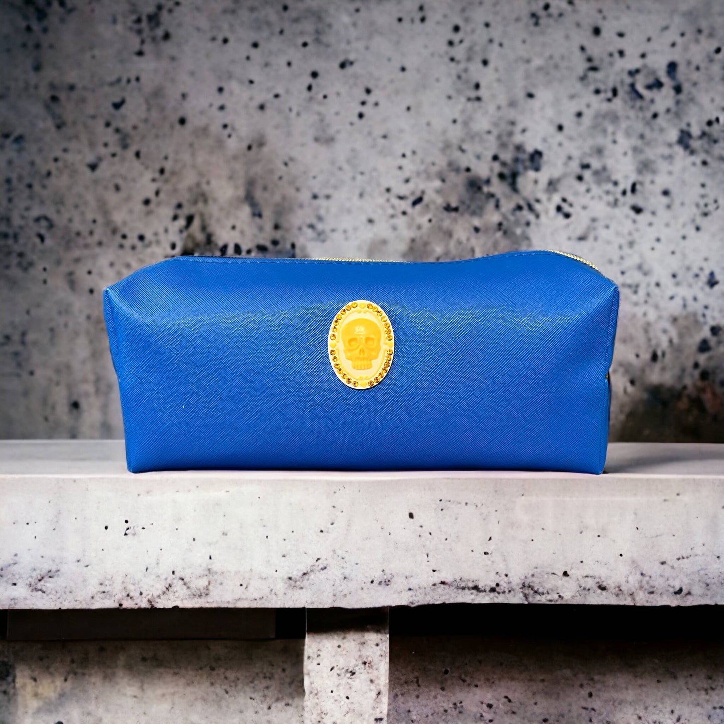 Crystal 💎 Cameo Skull 💀 Vinyl Cosmetic Bag