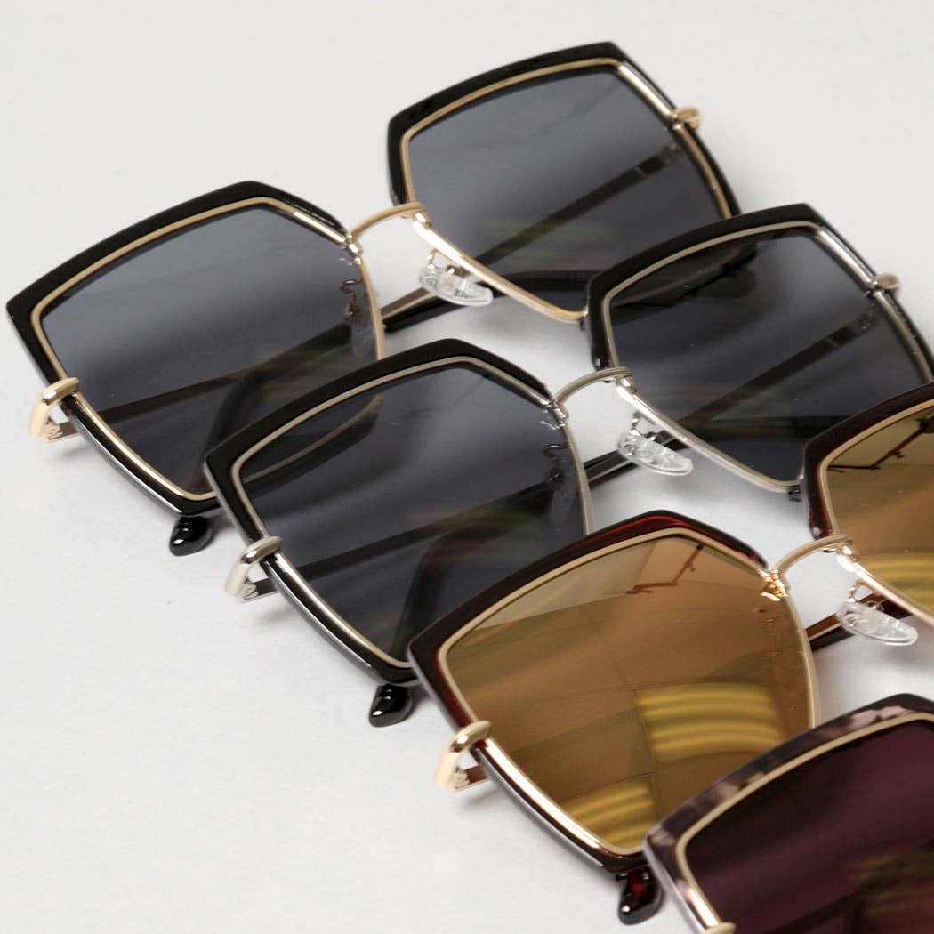 Women's Oversized Square Mirrored Sunglasses