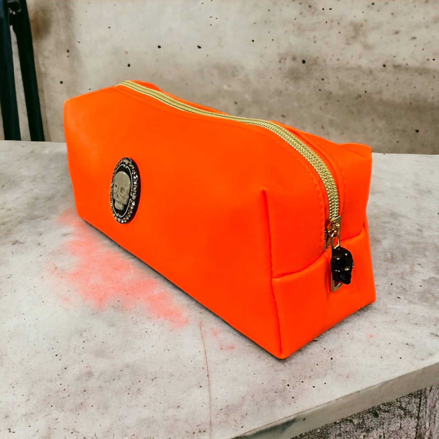 Crystal 💎 Cameo Skull 💀 Vinyl Cosmetic Bag